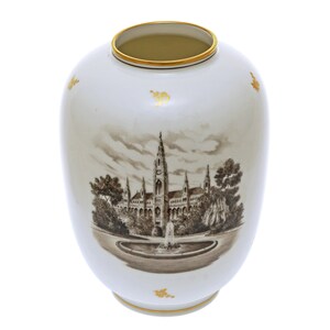 Vienna City Hall Porcelain Vase Augarten Porcelain Beehive Mark Austria Gift Classic Traditional Decor Medium Size Housewarming Gift