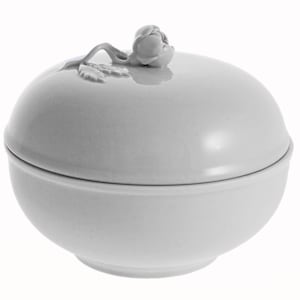KPM Berlin Round Box Bowl and Lid Porcelain Flower Finial White Gift - c. 20th C., Germany