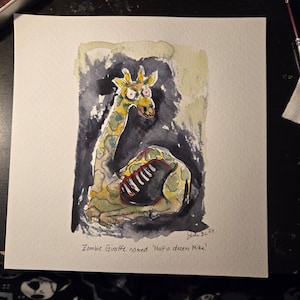 Jirafa zombi llamada 'media docena: Mike' Creepy Letter Monsters... El desafío diario del artista de la carta de hoy