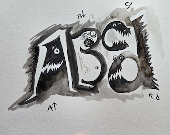 ABcd weirdos: Creepy Letter Monsters...Today's letter daily artist challenge