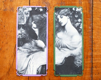 One-of-a-Kind Bookmarks, 100% Reclaimed Materials -- Set of 2, Rossetti 'Lady Lilith'