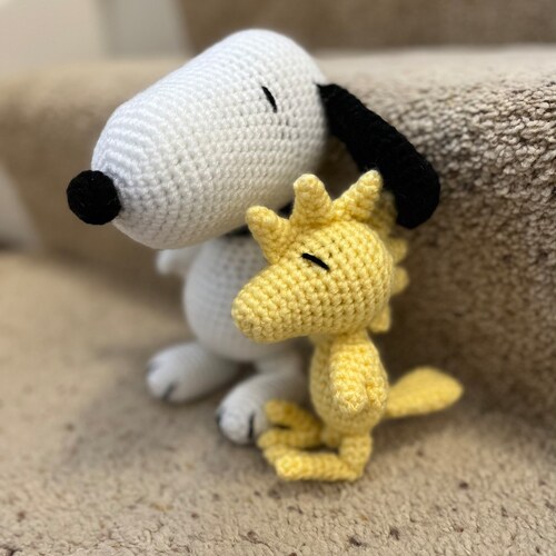 9 inch crochet snoopy and woodstock