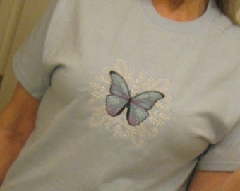 Embroidered Butterfly Unisex T-Shirt