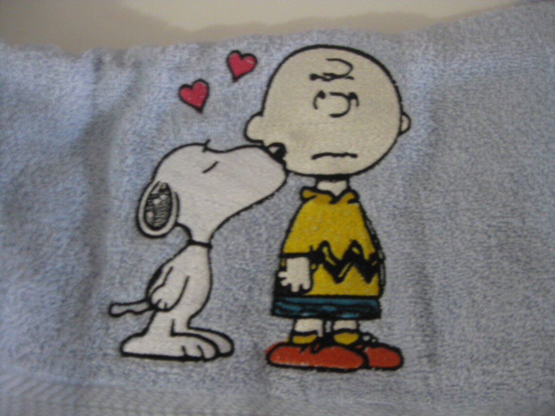 Snoopy Loves Charlie Brown Bath Towel Set Etsy