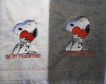 Beagle Valentine Embroidered Hand Towel