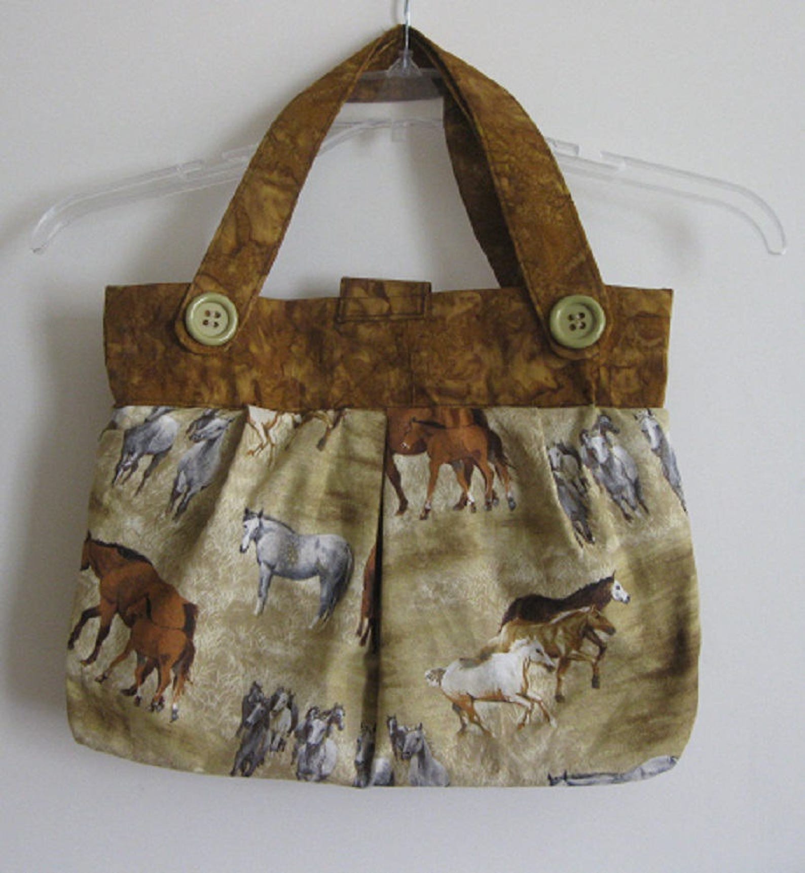 Bolso de caballo / bolso / tote marrón Etsy España