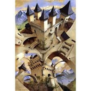 Castillo de la Ilusión Fantasía Art Poster