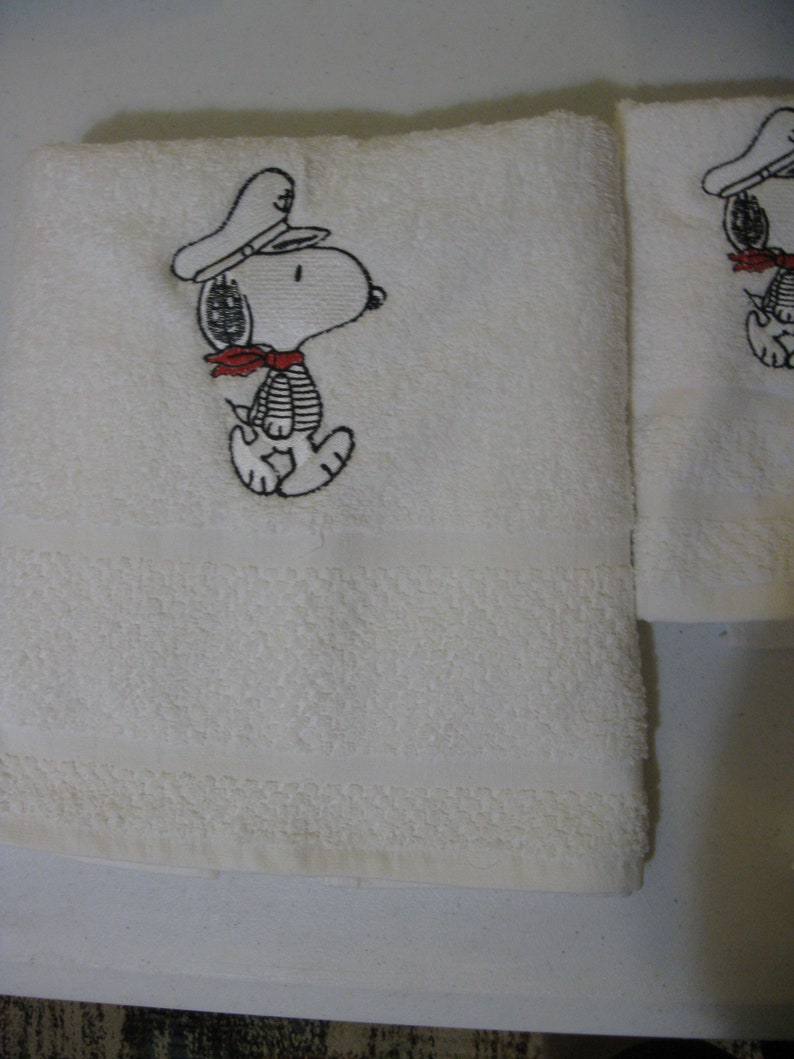 Snoopy the Sailor Bath Towel Set Etsy