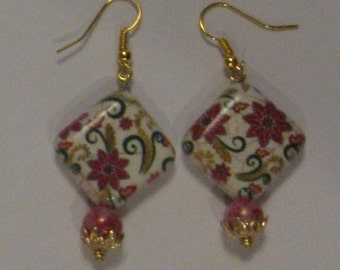 Pendientes mosaico floral