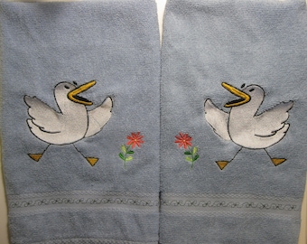 The Rad Duck Embroidered Hand Towels