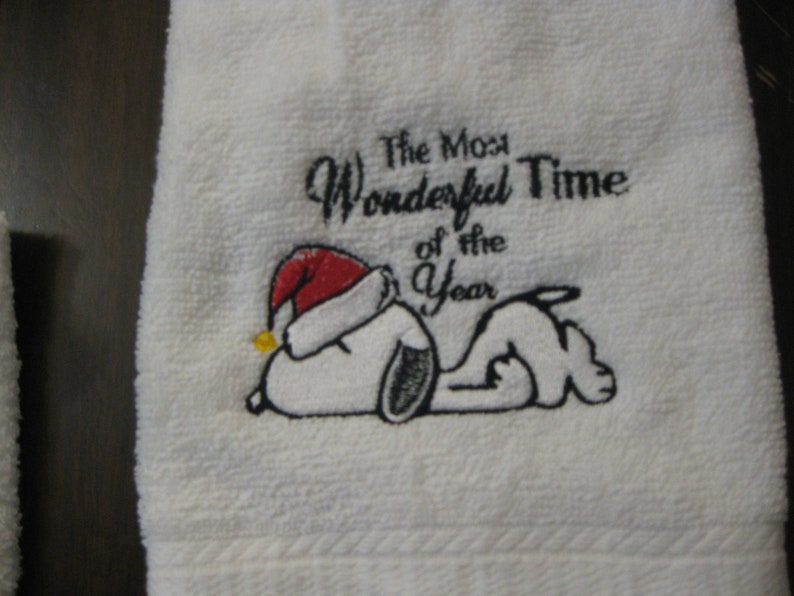 Snoopy Christmas Bath Towel Set Etsy