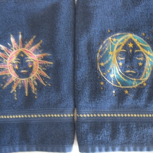 Celestial Embroidered Hand Towel
