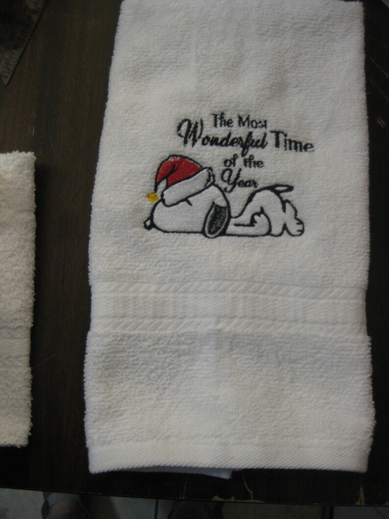 Snoopy Christmas Bath Towel Set Etsy
