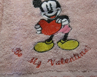 Valentine Mickey Embroidered Hand Towel