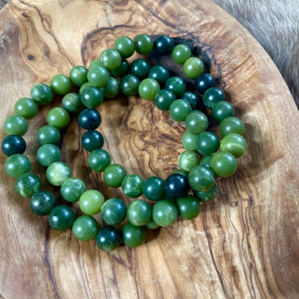 Jade Stackable Gemstone Crystal Beaded Stretch Bracelet