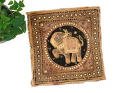 Vintage Embroidered and Beaded Textile from Burma Vintage Embroidered and Beaded Textile from India