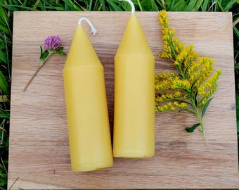 Beeswax Pointy Pillar Candle | 6 in Emergency Prepper