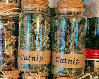 Catnip Buds; Organically Grown; Glass Jar, Vial