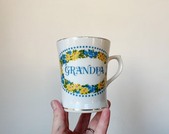 Vintage Grandpa mug, floral grandpa mug, ornate design, gift for dad, grandpa, large vintage mug, vintage typography, floral grandpa mug