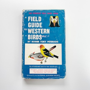 A Field Guide to Western Birds by Roger Peterson, 1969, 2nd Edition, Peterson Guide Series, Houghton Mifflin, Audubon, Teal Fabric Cover