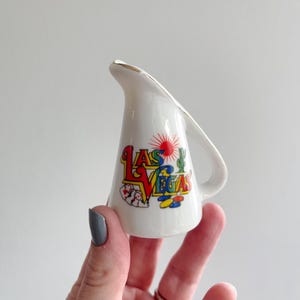 Vintage Las Vegas Souvenir, Mini Decorative Pitcher, Las Vegas Nevada decoration, Made in Taiwan, Colorful Las Vegas Vintage Shot Glass