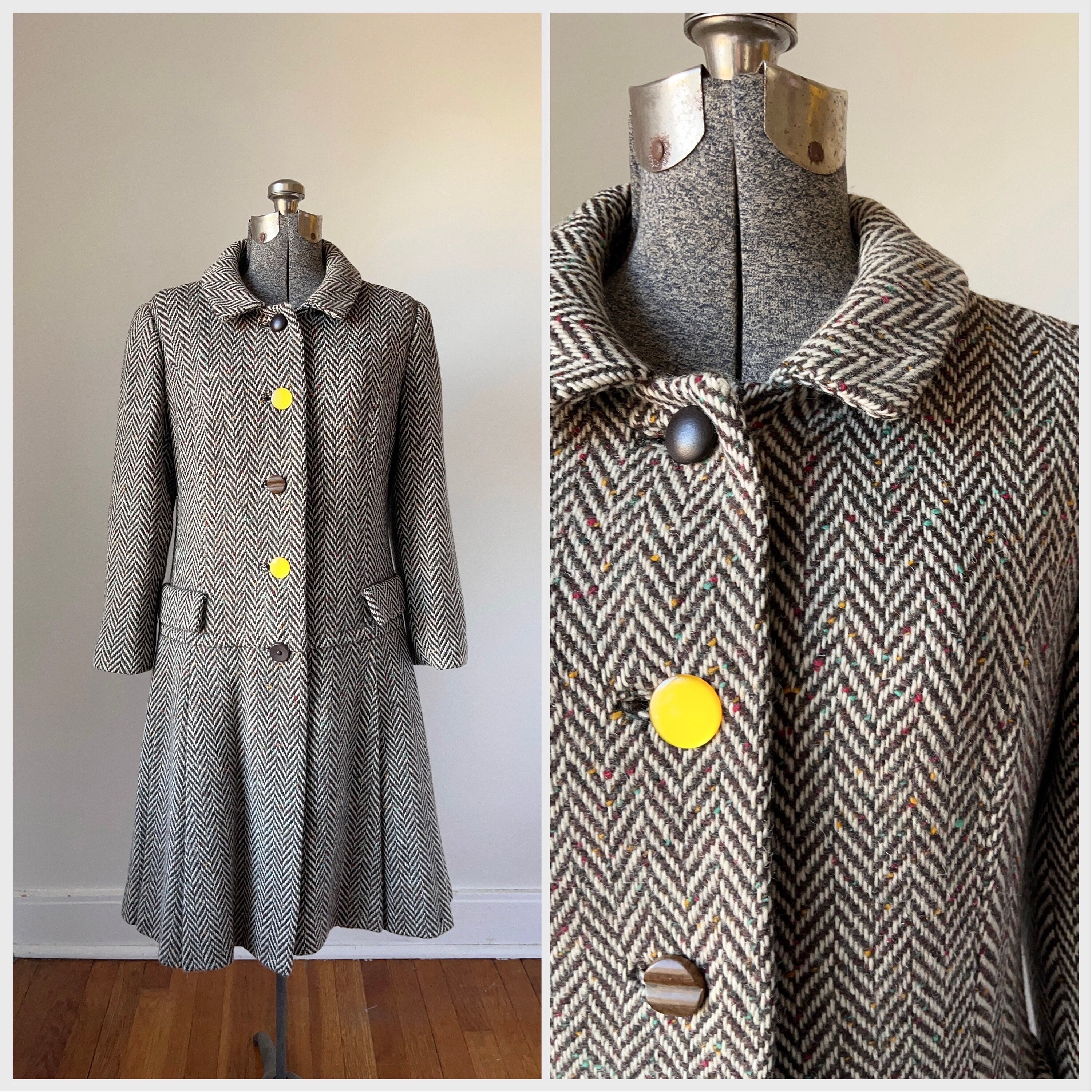 Speckled Wool Coat Etsy