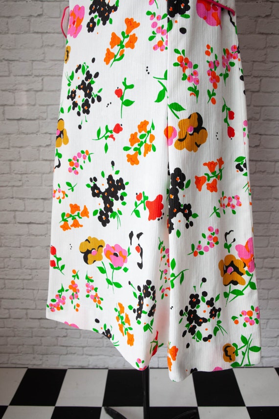 vintage summer dress, Bright floral Sheath, sprin… - image 6