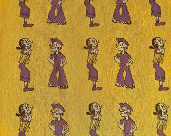 vintage Popeye fabric, Olive Oyl, 2 yards, Popeye the sailor man, sew DIY, knit fabric, sewing material, nostalgic TV, retro cartoons