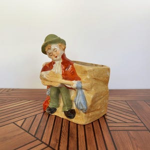 Vaso per piante grasse da strada, vaso per chitarrista, piccolo vaso, portaoggetti, prodotto in Giappone, ragazzo che suona la chitarra, porta matite, musicista