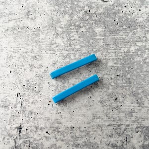 Vintage Stay Tight Blue Hair Barrette, Short 1.5&quot; Barrettes, Set of 2, Goody Style Stay Tight 1.5&quot; Hair Clasp, Vintage Clasp Barrette,