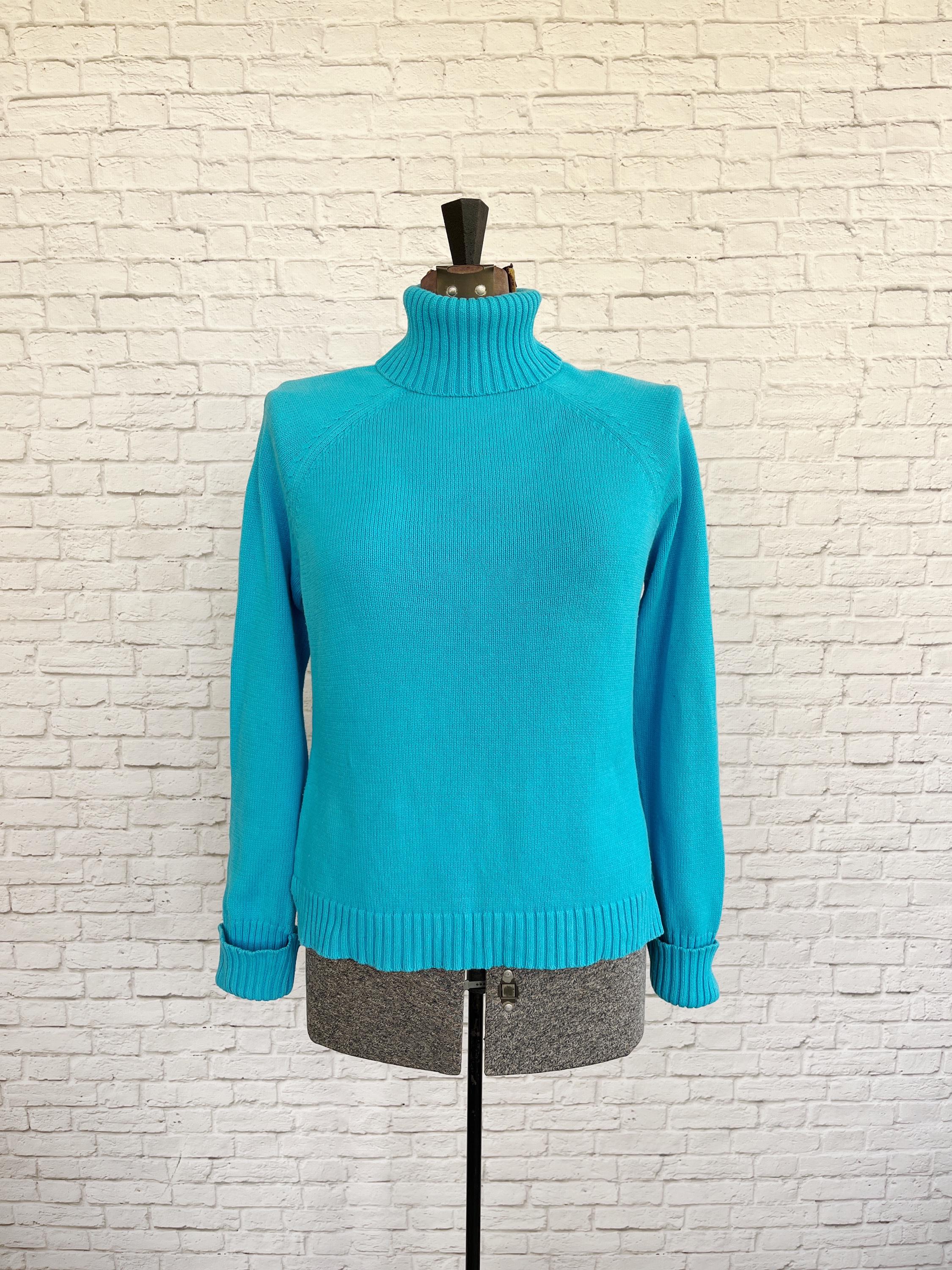 Pull Femme Col V Jeanne Pierre - Taille S - Couleur Orange - Côtelé, Manches 3/4 - Occasion TB état