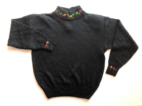 Black Sweater Jewel Sweater Bedazzled 