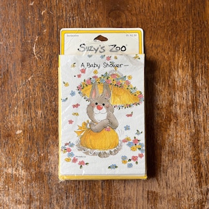 Vintage Suzy&#39;s Zoo Baby Shower Invites, 8 count, Unused Gender Neutral Baby Shower Invitations, Suzy Zoo Cards, Flowers, Umbrella, Bunny