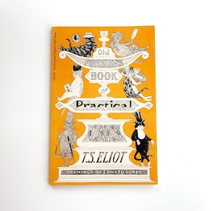 Le livre des chats pratiques d'Old Possum par T.S. Elliot, illustré par Edward Gorey Harcourt Brace Jovanovich Publisher, livre de poésie vintage Cat