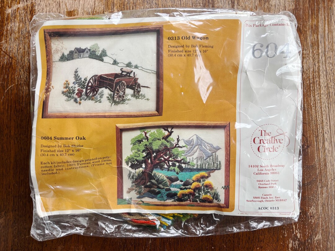 Summer Oak Mountain Crewel Kit, Creative Circle Needlepoint Kit #604 ...