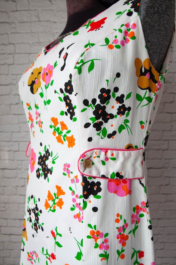 vintage summer dress, Bright floral Sheath, sprin… - image 3