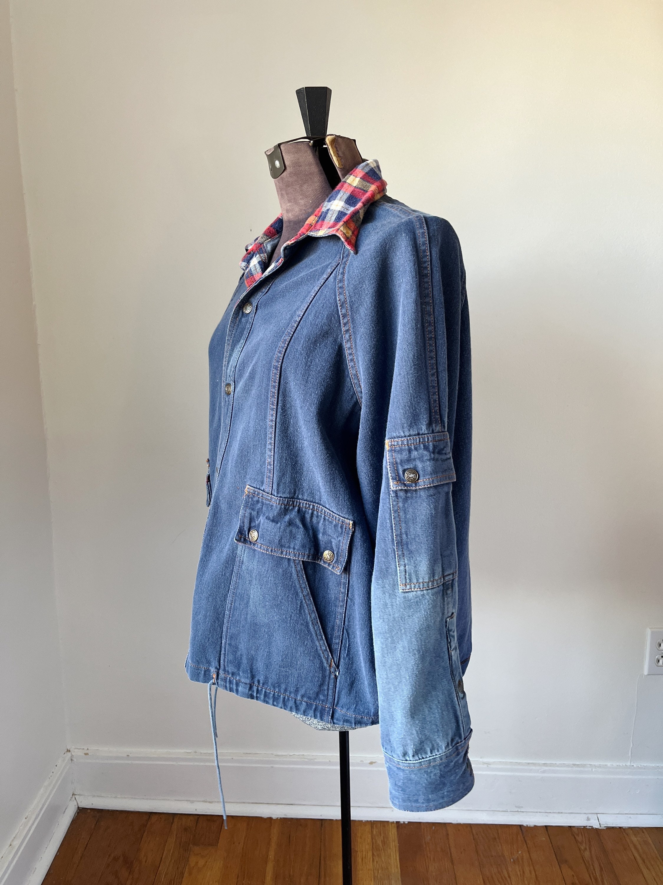 【Vintage】DENIM COAT / JACKET Vintage GILRICHCO Denim Jacket Men M Blue Button Front CJP