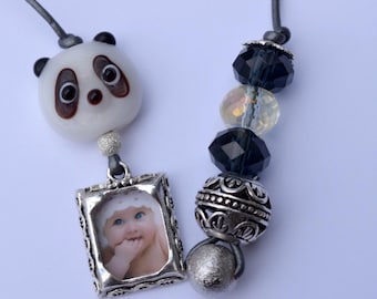 Panda medaillon reizigers notitieboekje bedel, planner accessoires, reiziger notebook accessoires, planner bedel, bladwijzer, bladwijzer, tn bedel