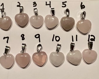 Lot of 12 16MM Natural Stone Charm Heart Pendant  you get all 12