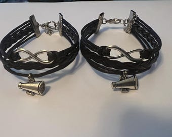 Lot of 2 Megaphone infinity bracelets - black