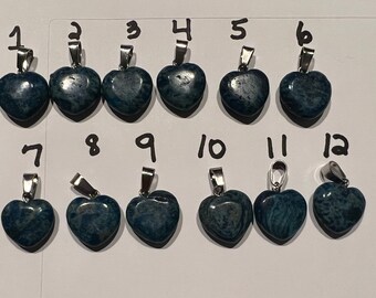 Lot of 12 16MM Natural Stone Charm Heart pendant. You get all 12.