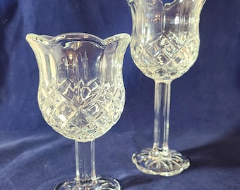 Set di 2 portacandele votive a forma di tulipano con piedistallo HOMCO per interni - 5,5" e 7"