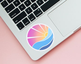 Rainbow Ocean Sunset | Matte Vinyl Sticker | Made in Maryland | Coastal Living