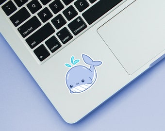 Happy Blue Whale | Matte Vinyl Sticker | Made in Maryland