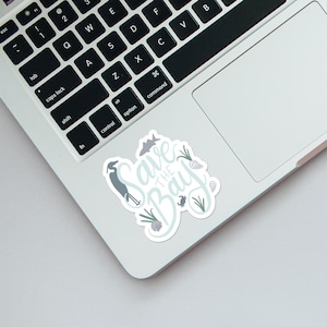 Save The Bay | Featuring an Oyster, Blue Heron, Rockfish and Blue Crab | Matte Vinyl Sticker | Made in Baltimore Maryland | Coastal Living