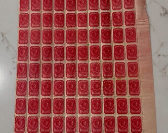 Vintage 1939 USSR 60 Kopeks Stamp Sheet - Full Sheet of 100 - Mint Never Hinged