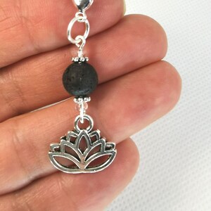 Lava Diffuser Pendant Charm - 8mm Lava Lotus Pendant Clip on Charm - Diffuser Charms - Diffuser Pendant - Lotus Yoga Diffuser SCC274