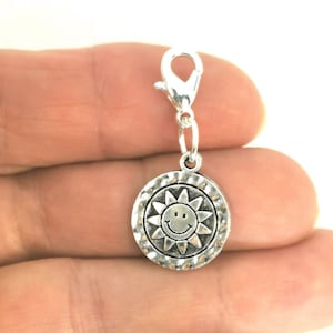Happy Face charm - Just keep smiling - Encouragement charm - Happy Smile Face charm - Happy Sunshine charm - Better day keep smiling charm