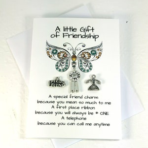 Regalo de amistad / Regalo para amigo / Tarjeta de amistad de larga distancia / Tarjeta de encanto de gran amigo / Un pequeño regalo de amistad / Pensando en ti