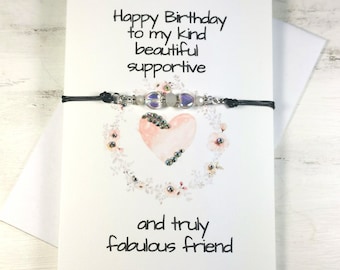 Friendship Birthday | Birthday Bracelet Card Gift | Birthday Bracelet gift | Friendship Birthday Card  Bracelet gift |  Friends Bracelet